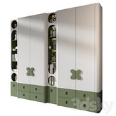 Trueliving 5 Door Walk-in White wardrobes Laminated Finish & PU Finish with Drawers 8Ft *2Ft *9Ft -2438.4MM X 609MM X 2743.2MM)